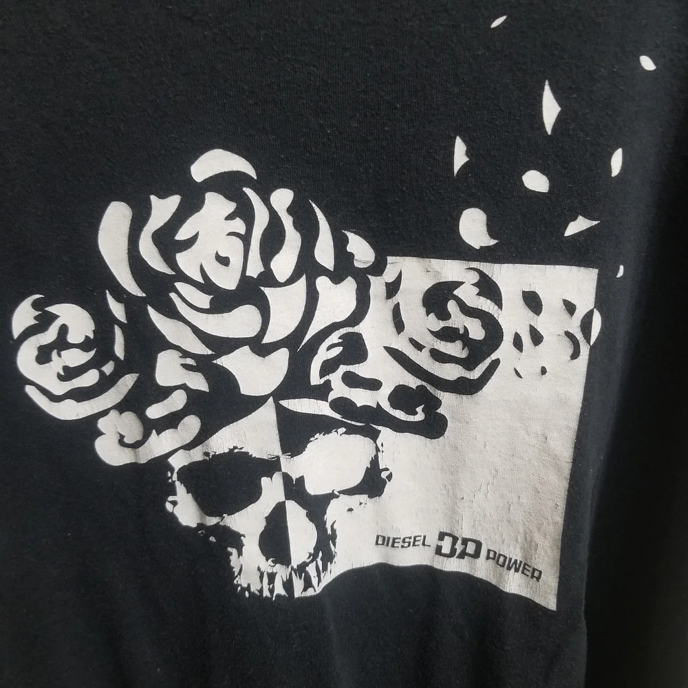 VGUC black skull & roses Diesel Power 2XL shirt - Picture 3 of 5